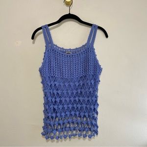Vintage Mamta Periwinkle Blue Crochet Tank Top